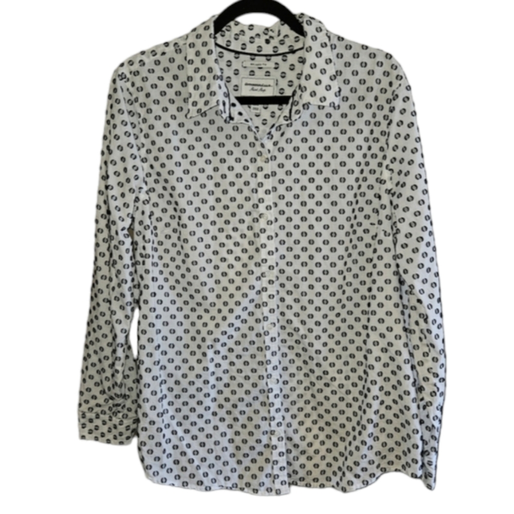 100% Cotton Charter Club Womens Size 16 Long Sleeve Button Down Shirt Top Blouse